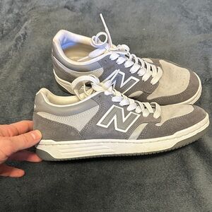 New Balance Gray and White Sneakers